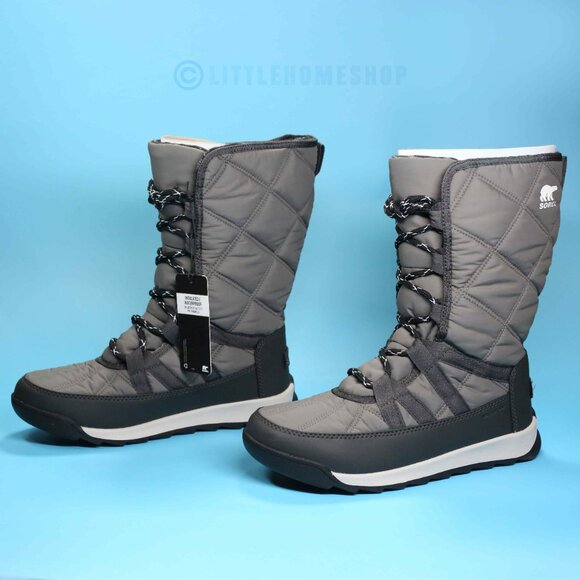NWT! Sorel Whitney II Tall Lace Waterproof Boot in Quarry Gray, Size 8 - Picture 3 of 7